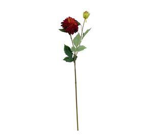 Dahlia Roja de 68 cm Artificial | Estilo Natural para Interiores y Vitrinas