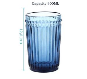 Set de 6 Vasos Azul Modelo Vertical