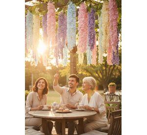 Set 2 Flores Artificiales Enredadera Colgante Pluma Jhn