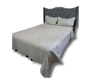 CUBRECAMA QUILT DE LUJO VERANO DELGADO PLAZA Y MEDIA GRIS