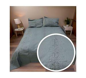 CUBRECAMA COLCHA QUILT DE VERANO 2 PLAZAS BORDADO A6