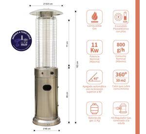 Estufa a Gas Exterior TUB H Inox