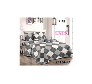 Cubrecama de verano 1.5 plazas + 1 funda cobertor, color plomo mix