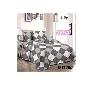 Cubrecama de verano 1.5 plazas + 1 funda cobertor, color plomo mix