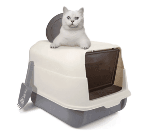 Caja De Arena Gatos Cerrada 2 En 1 Con Tapa Arenero Plegable