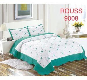Cobertor de verano tipo quilt tamaño 2 Plazas Verde y Blanco