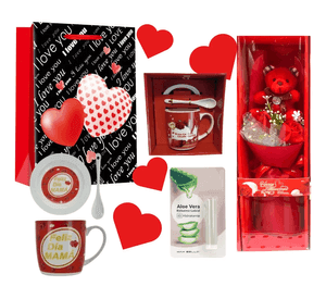 Taza con rosas y osito regalo día madre