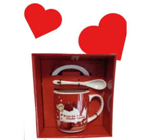 Taza con rosas y osito regalo día madre