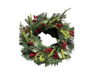 Corona Navideña de Pino Verde 50 cm – Diseño Clásico Premium