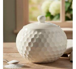 Azucarera Con Tapa Porcelana Blanca