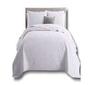 CUBRECAMA QUILT DE VERANO SUPER ELEGANTE KING - SUPER KING 250 X 270 CM COLOR BLANCO