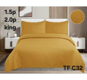 Cobertor de verano tipo quilt tamaño 2 Plazas Color Mostaza