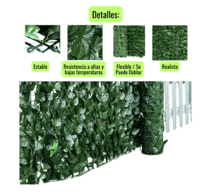 Pack 2 Mallas Cerca De Hojas Planta Enredadera Artificial Jardín 100x300 cm