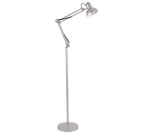 LAMPARA DE PIE AJUSTABLE PLATA 1X60W E27