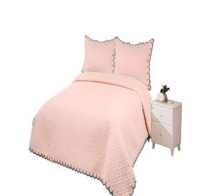 QUILT CUBRECAMA DE VERANO BORDADO 2 PLAZAS BEIGE
