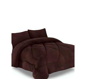 COBERTOR ELEGANTE DE INVIERNO UNICOLOR PLUSH CON CHIPORRO PLAZA Y MEDIA S51