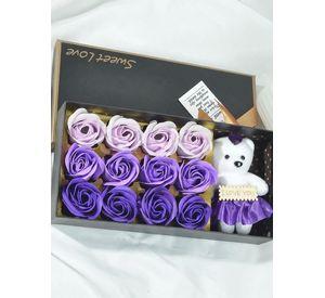 Cajita regalo osito y flores multicolor ideal regalo Mama