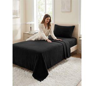 Sábanas Térmicas de polar Esponjosa 1.5 Plazas Tacto Suave negro