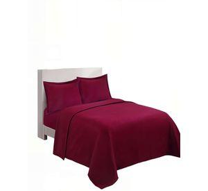 SABANA PREMIUM POLAR  PLAZA Y MEDIA  COLOR BURDEO