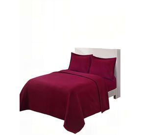 SABANA PREMIUM POLAR  PLAZA Y MEDIA  COLOR BURDEO