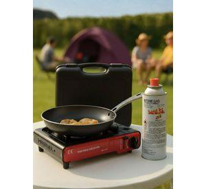Cocina Cocinilla Camping Portátil + Kit Instalación + Sartén+Lata