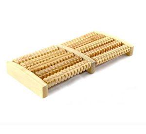 Masajeador De Pies Spa De Madera 5 Rodillos Reflexología
