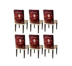 SET DE 6 FUNDAS DE RESPALDO DE SILLAS DE NAVIDAD N20