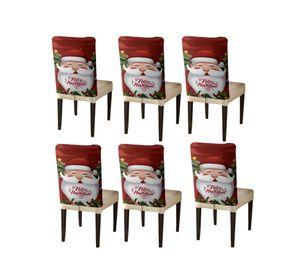 SET DE 6 FUNDAS DE RESPALDO DE SILLAS DE NAVIDAD N24