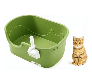Arenero Caja Sanitaria Baño Para Mascotas Abierto Verde