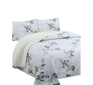 Cubrecama Quilt con sherpa 2 plaza blanco 230 cm x 250 cm J13