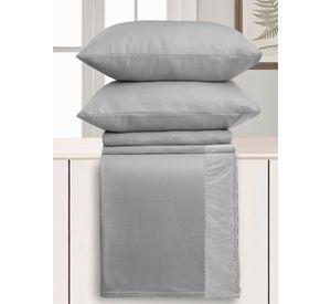 SABANA ANDES POLAR BORDADO FLOR GRIS KING