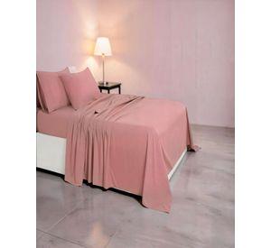 SET DE  SABANA 200 HILOS 2 PLAZAS COLOR ROSA