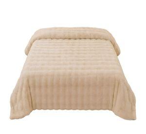 FRAZADA TAMAÑO 2P PLAZA TEXTURIZADA COLOR BEIGE