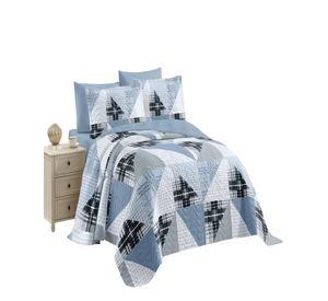 QUILT CUBRECAMA DE VERANO PLAZA Y MEDIA AZUL 02