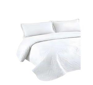 QUILT CUBRECAMA DE VERANO CON COLORES LISOS PLAZA Y MEDIA BLANCO
