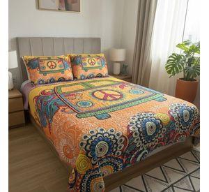 Cubrecama De Microfibra Estampado 2 Plazas - Diseño Classic Kombi