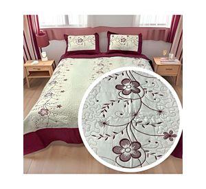 CUBRECAMA COLCHA QUILT DE VERANO PLAZA Y MEDIA BORDADO A5