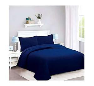 Cubrecama Quilt Verano 2 Plazas Azul Marino 273