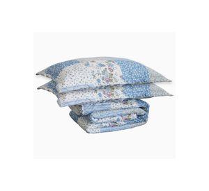 QUILT ANDES SHERPA ESTAMPADO PATCHWORK CELESTE 2 PL