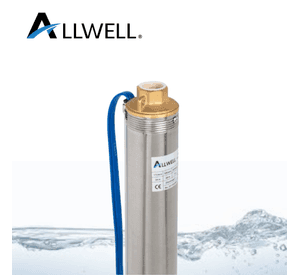 KIT BOMBA SUMERGIBLE POZO ALLWELL 4" 1.5 HP Q+ 4SDM4/14-1.1 + ACC DE INSTALACION