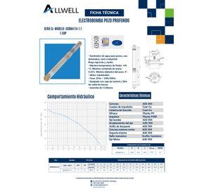 KIT BOMBA SUMERGIBLE POZO ALLWELL 4" 1.5 HP Q+ 4SDM4/14-1.1 + ACC DE INSTALACION