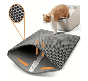 Alfombra Doble Para Arenero Gatos Talla L 75*55cm Gris