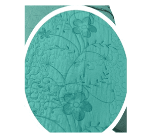 Cubrecama Quilt Verano Bordado King - Turquesa Flores M565