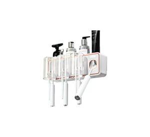Dispensador Automático Pasta Dientes Porta Cepillo Blanco