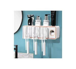 Dispensador Automático Pasta Dientes Porta Cepillo Blanco