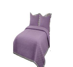 CUBRECAMAS QUILT BORDADOS 2 PLAZA EXTRA SUAVE AZUL PELTROLEO