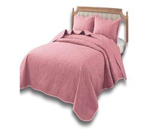 CUBRECAMA QUILT DE VERANO SUPER ELEGANTE PLAZA Y MEDIA 180X230 CM COLOR ROSA