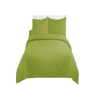 QUILT CUBRECAMA DE VERANO CON COLORES LISOS 2 PLAZAS VERDE