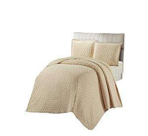CUBRECAMA SEMI ACOLCHADO DELGADO 2 PLAZAS 230X250 CM BEIGE 03