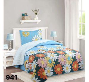 Cubrecama Sherpa 1.5 Plazas - Mundo Floral Michelle M941